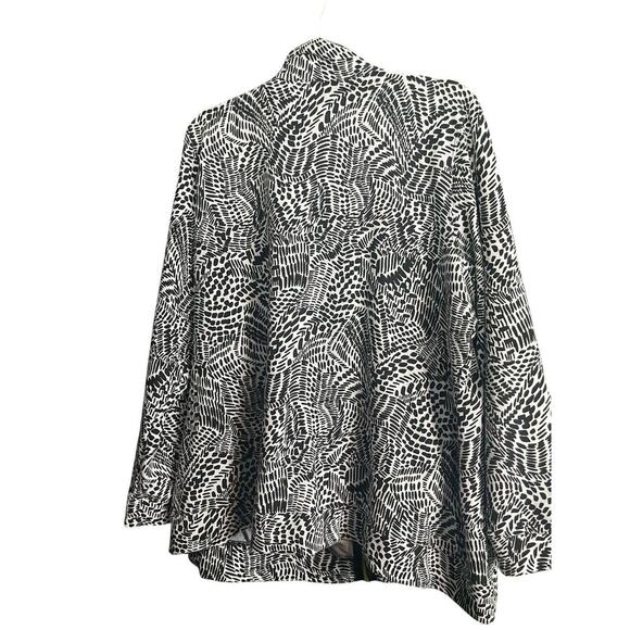 Jones of New York Zip Up Cardigan Women Size 2X Black and White Pattern Casual - Picture 7 of 14